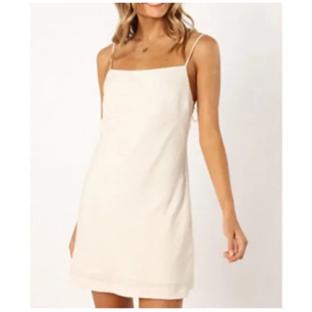 Petal & Pup Cream Mini Dress with Spaghetti Straps